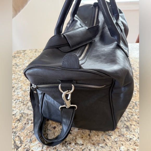 NEW F.H. Wordsworth NYC Leather Weekender Duffle Bag BLACK Claddagh Classic Golf - Picture 6 of 10